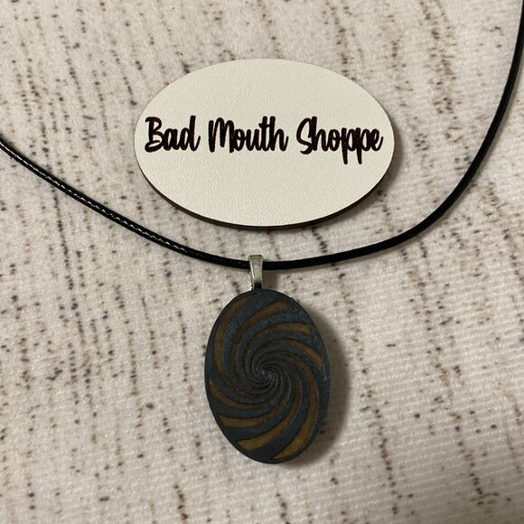 *Scenery Bags Recycled Broadway BEETLEJUICE Netherworld Swirl Necklace - Picture 1 of 5